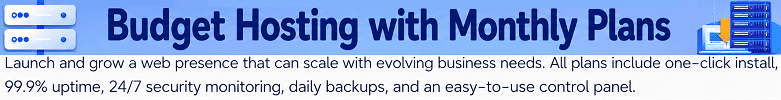 Budget Hosting with Monthly Plans